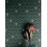 Khroma|Green arabesque Wallpaper with textile effect|Wallpaper
