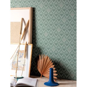 Papeldecor|Papier Peint carrelage hydraulique blanc, gris, turquoise|Papier Peint 2