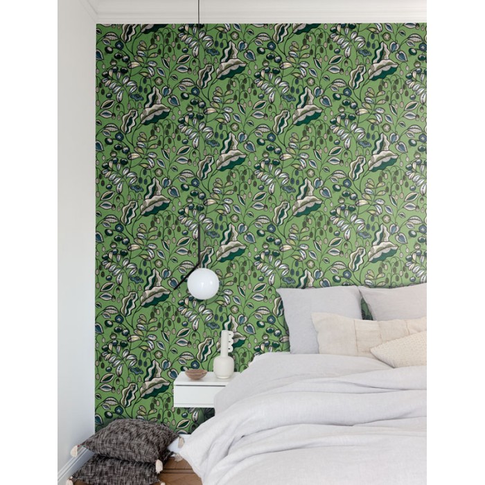 Papeldecor|Wallpaper floral green with an arabesque touch|Wallpaper