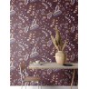 Papeldecor|Original Tapete mit blumigem braunem Auberginenmuster|Tapeten