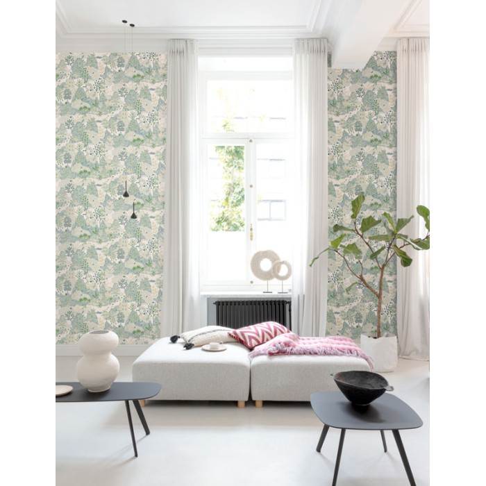 Papeldecor|Papel pintado dibujo de un paisaje marroquí verde|Papel Pintado