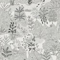 Papeldecor|Unique Moroccan landscape wallpaper in white, black and blue|Wallpaper