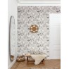 Papeldecor|Unique Moroccan landscape wallpaper in white, black and blue|Wallpaper