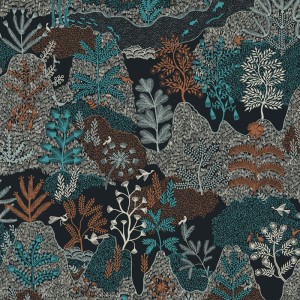 Casadeco|Papier peint floral avec citronnier en fleurs vert|Floral