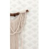 Papeldecor|Papier peint éventails blancs ornés d'un magnifique brocart métallisé champagne|Papier Peint
