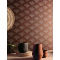 Papeldecor|Sie Brokat-Tapeten in Wabenform in Honigfarbe|Tapeten