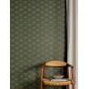Papeldecor|Fan wallpaper with embossed brocade in turquoise blue and yellow|Wallpaper