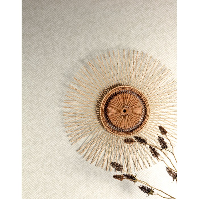 Papeldecor|Papel pintado étnico con rayas verticales de espigas gris piedra|Papel Pintado