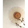 Papeldecor|Papier peint ethnique à rayures verticales en épis gris pierre|Papier Peint