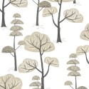 Khroma|Papier peint forêt enfant beige pastel fond blanc|Papier Peint
