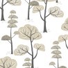 Khroma|Papier peint forêt enfant beige pastel fond blanc|Papier Peint