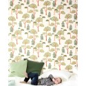 Khroma|Papel Pintado infantil con árboles verdes y marrón|Papel Pintado