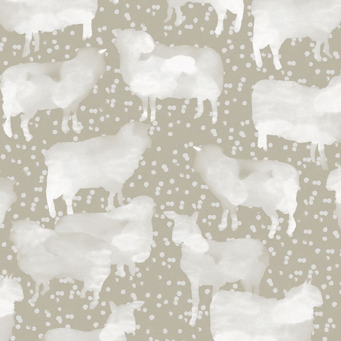 Papel Pintado infantil dulces sueños con ovejas de algodón - Khroma Be Happy HAP303