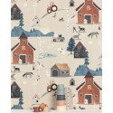 Khroma|Kids farm Wallpaper with animals in pastel beige|Wallpaper