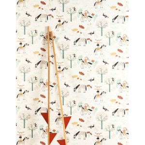 Caselio|Imitation linen wallpaper in beige|Wallpaper 2