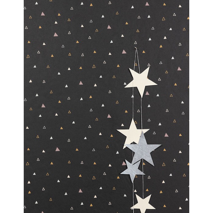 Khroma|Papier peint enfant noir triangles roses et ocres|Papier Peint