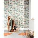 Papeldecor|Children's green wallpaper with wild animals|Wallpaper