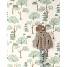 Papel pintado infantil con bosque de árboles azul turquesa -  222-2144