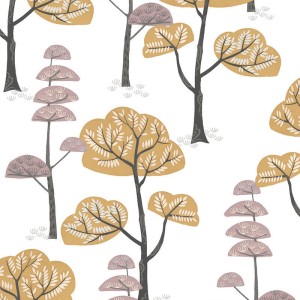 Cristiana Masi|Papier Peint pour enfants, animaux de la forêt bleu-vert|Enfants