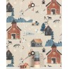 Papeldecor|Wallpaper for children's farm with pastel beige tones|Wallpaper
