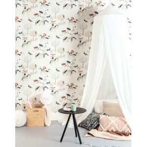 Casamance|Papel pintado lino verde con hojas bordadas|Papel Pintado 2