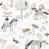 Papeldecor|Kinderfreundliche Tapeten mit Ponys in Beige und Grau|Tapeten
