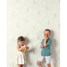 Papeldecor|Kids wallpaper with plant branches in beige and turquoise|Wallpaper