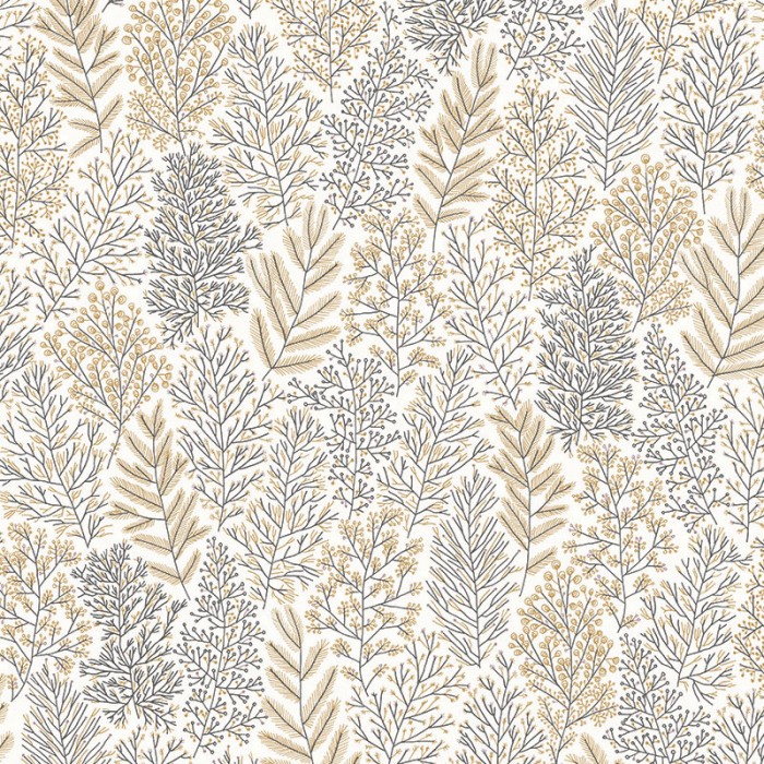 Papel pintado infantil ramilletes marrón y negro -  222-2162