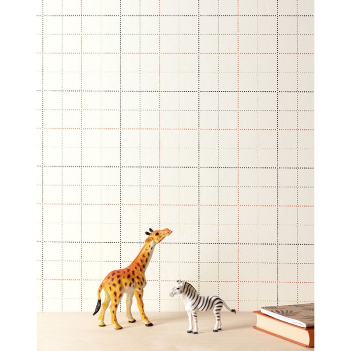 Papeldecor|Papier peint enfant à carreaux marron, noir et vert|Papier Peint