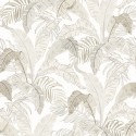 Khroma|Papel Pintado hojas de plátano y palmeras beige|Papel Pintado