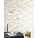 Khroma|Tapete mit Bananen- und Palmblättern Beige|Tapeten