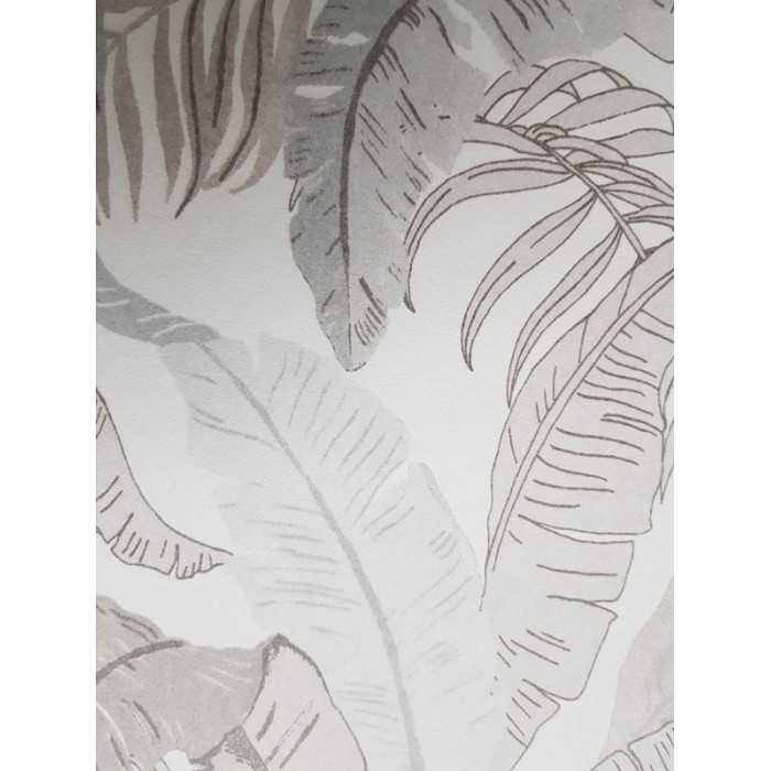 Khroma|Tapete mit Bananen- und Palmblättern Beige|Tapeten