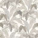 Khroma|Beige and grey banana leaves and fern Wallpaper|Wallpaper