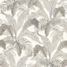 Khroma|Tapete mit Bananenblättern und Farnen Beige und Grau|Tapeten