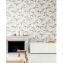 Khroma|Beige and grey banana leaves and fern Wallpaper|Wallpaper