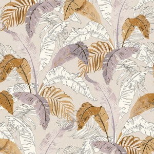 Papeldecor|Wallpaper modern large grey and gold leaves|Wallpaper