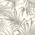 Khroma|Palm leaves Wallpaper in brown with shimmer on cream background|Wallpaper