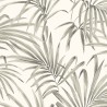 Khroma|Papier peint feuilles palmier brunes brillant fond crème|Papier Peint