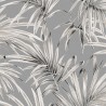 Khroma|Papel Pintado hojas de palma con brillo sobre fondo gris|Papel Pintado