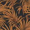 Khroma|Palmblätter-Tapete Terrakotta Schwarzgrund|Tapeten