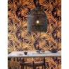 Khroma|Papel Pintado hojas de palma terracota sobre fondo negro|Papel Pintado