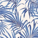 Khroma|Papier peint aquarelle bleu feuilles palmier fond beige|Papier Peint