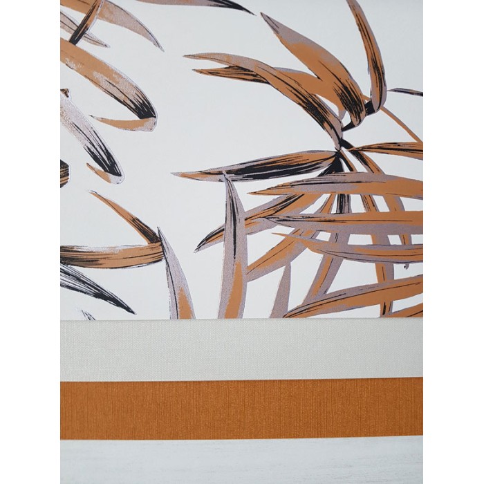 Papel Pintado hojas de palma marrón y lila con brillo - Khroma Lotus LOT107