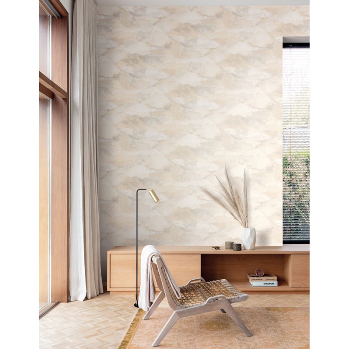 Papel Pintado nubes acuarela beige arena pastel - Khroma Lotus LOT201