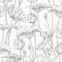 Khroma|Papier peint floral noir et blanc style provençal|Papier Peint