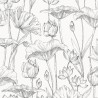 Khroma|Papel Pintado floral blanco y negro estilo provenzal|Papel Pintado