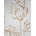Khroma|Goldene Blumentapete Cremegrund|Tapeten