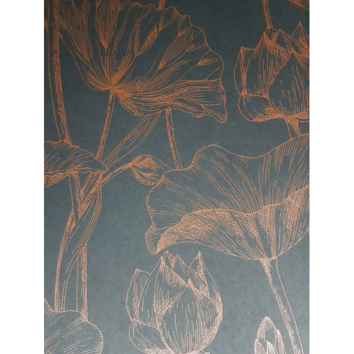 Papel Pintado flores provenzales marrón y negro - Khroma Lotus LOT304