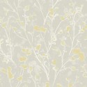 Khroma|Papier peint floral aquarelle jaune fond beige|Papier Peint