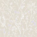 Khroma|Watercolor alder flowers Wallpaper in blue and lilac on beige background|Wallpaper